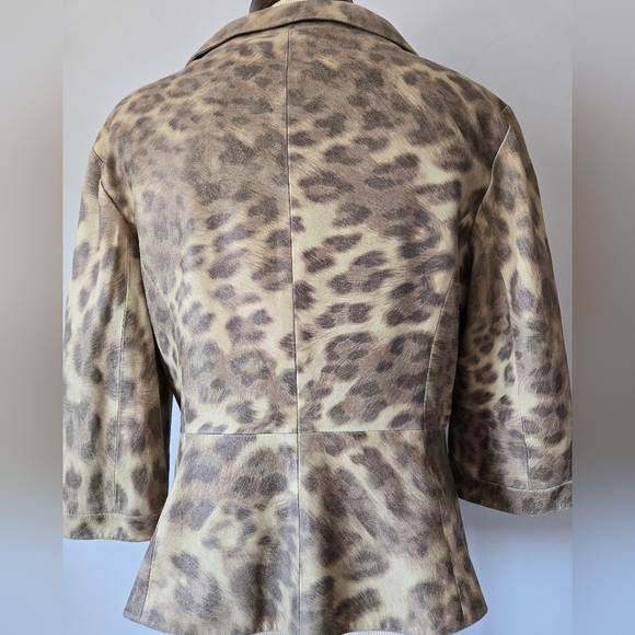 Carslisle 100% Smooth Suede Leopard Print Women's Jacket. Size 10 - Picture 6 of 12